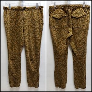 Sanctuary x Anthropologie womens small stretchy leopard print cotton pants